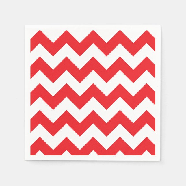 Rotes und Zickzack Weißbuch Napkin Serviette (Vorderseite)