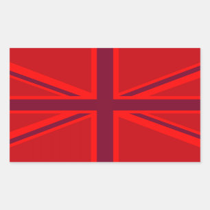 Rotes Union Jack Rechteckiger Aufkleber