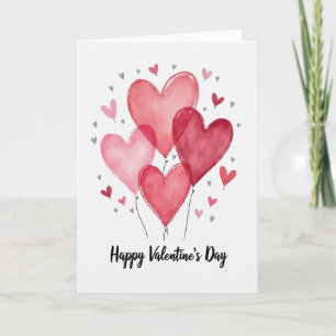 Rotes Valentinstag-Herzballonkarte Karte