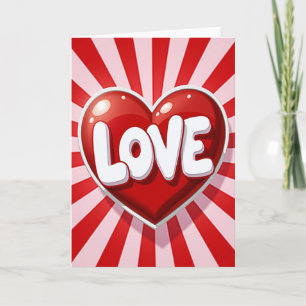 Rotes Valentinstag-Herzliebchen-Liebeskarte Karte