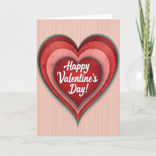 Rotes Valentinstag-Liebesherz-Karte Karte