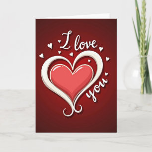 Rotes Valentinstag-Liebesherzen-Karte Karte