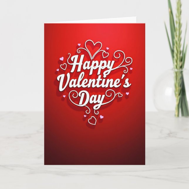 Rotes Valentinstag Romantisches Script Karte (Vorderseite)
