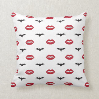 Rotes Vampirs-Lippen-und Schläger-Muster-Kissen Kissen