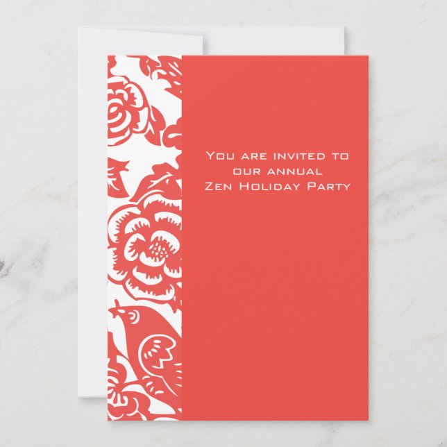 Rotes Vase-Muster Einladung (Vorderseite)
