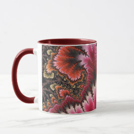 Rotes Velvet Fraktal Art Nouveau Stil Abstrakt Tasse