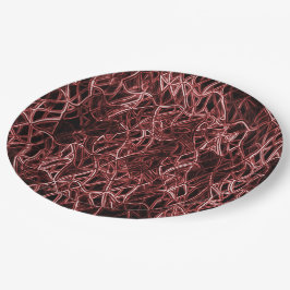 Rotes verflochtenes Netz aus rustikalem und gezoge Pappteller