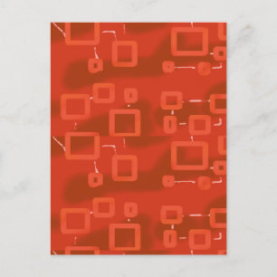 Rotes verspieltes geometrisches Abstrakt  Postkarte