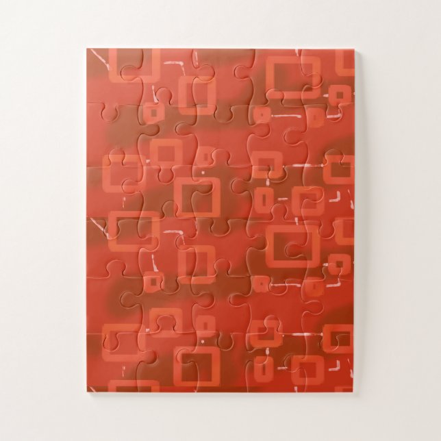 Rotes verspieltes geometrisches Abstrakt  Puzzle (Vertikal)
