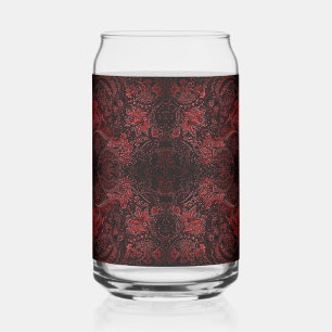 Rotes viktorianisches Brokatmuster Dosenglas