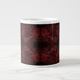Rotes viktorianisches Brokatmuster Jumbo-Tasse