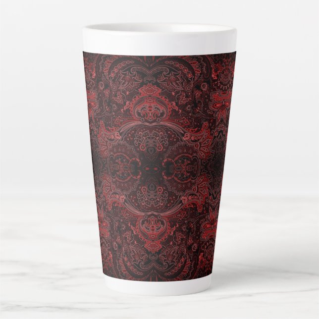Rotes viktorianisches Brokatmuster  Milchtasse (Vorderseite)