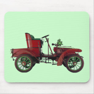 ROTES VINTAGE-AUTO,KLASSISCHE AUTOMOBILE Grün Mousepad