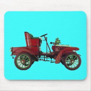 ROTES VINTAGE-AUTO, KLASSISCHE AUTOMOBILE Helles B Mousepad