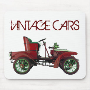 ROTES VINTAGE-AUTO,KLASSISCHES AUTOMOBIL, Weiß Mousepad