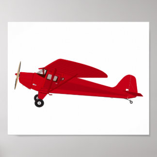 Rotes Vintage-Flugzeug Kinder Dekorationsdruckplak Poster