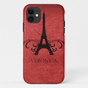 Rotes Vintage-Französisches Flourish Case-Mate iPhone Hülle