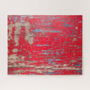 Rotes Vintageholz Puzzle