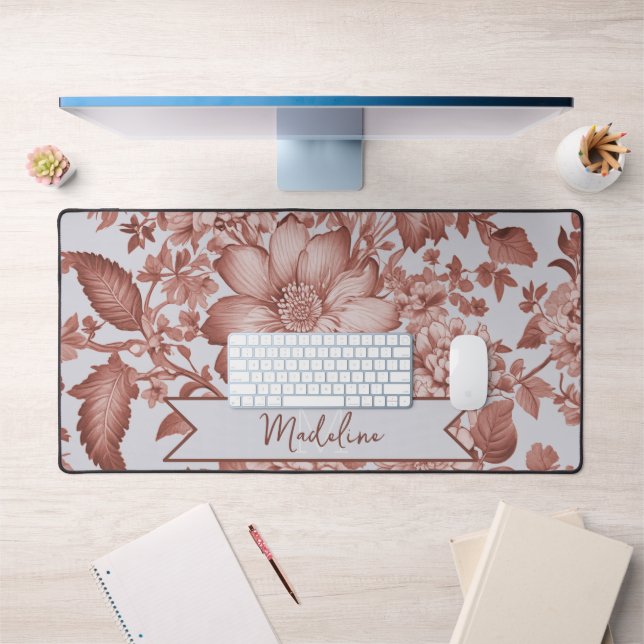 Rotes Vintages Chinoiserie Florenz Schreibtischunterlage (Büro 1)