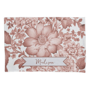 Rotes Vintages Chinoiserie Personalisiertes Floren Kissenbezug
