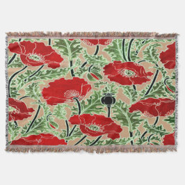 Rotes Vintages Mohnwürfelchen Decke