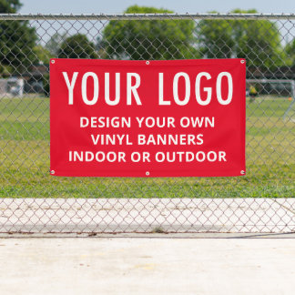 Rotes Vinyl-Banner Geschäft Logo Innen- oder Außen Banner