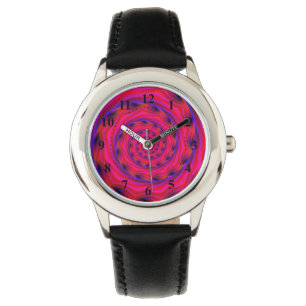 Rotes Violett und Blauer Spiral Armbanduhr
