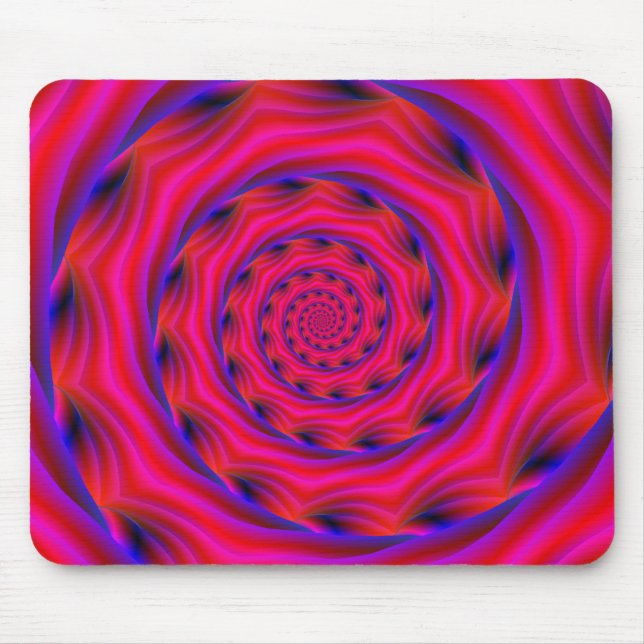 Rotes Violett und Blauer Spiral Mousepad (Vorne)