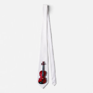ROTES VIOLIN-TIE-ON WEISS KRAWATTE