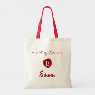 Rotes Wachs Brautjungfer-Geschenk Personalisiertes Tragetasche