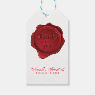 Rotes Wachssiegel Danke Elegante formelle Party Geschenkanhänger
