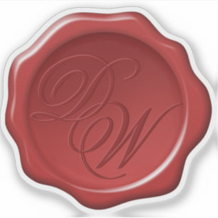 Rotes Wachssiegel Monogramm 2 Initialen Elegante S Aufkleber