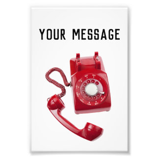 Rotes Wählscheibentelefon Fotodruck