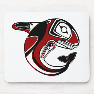 Rotes Wal-Totem Mousepad