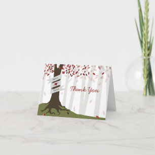 Rotes Wald Herbst Hochzeit Danke