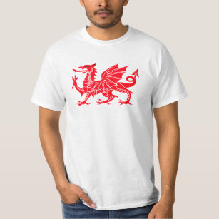 Rotes Waliser-Drache-Shirt T-Shirt