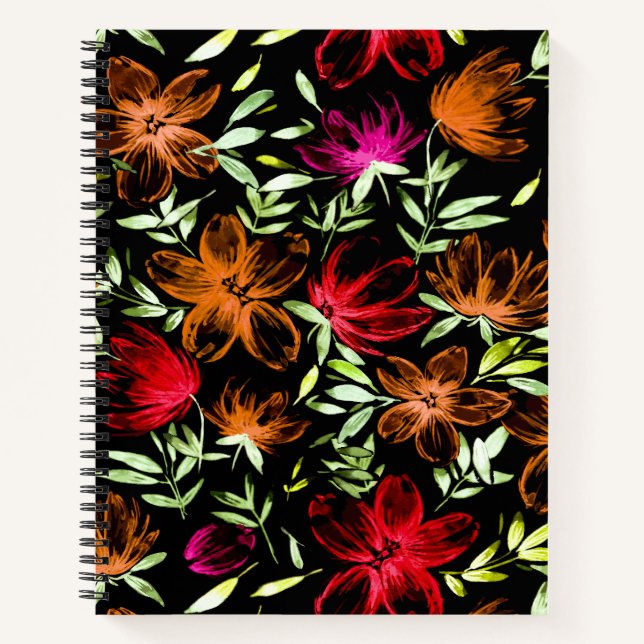 Rotes Wasser - Blume 3 Notizbuch (Vorderseite)