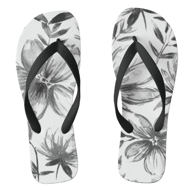 Rotes Wasser - Blume 4 Flip Flops (Fußbett)