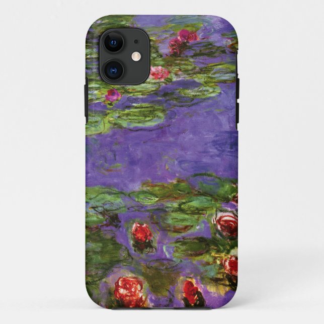 Rotes Wasser-Lilien-Claude Monet-schöne Kunst Case-Mate iPhone Hülle (Rückseite)
