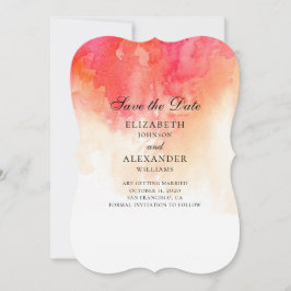 Rotes Wasser Save the Date. Peach Hochzeit modern Save The Date