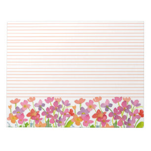 Rotes Wasser Wildblumen Orange Lined Notizblock