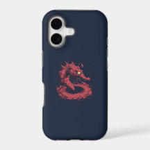 Rotes Wasserdrache-Handyhülle