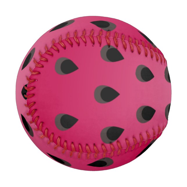 Rotes Wassermelonenstück mit Samen Baseball (Vorderseite Links)