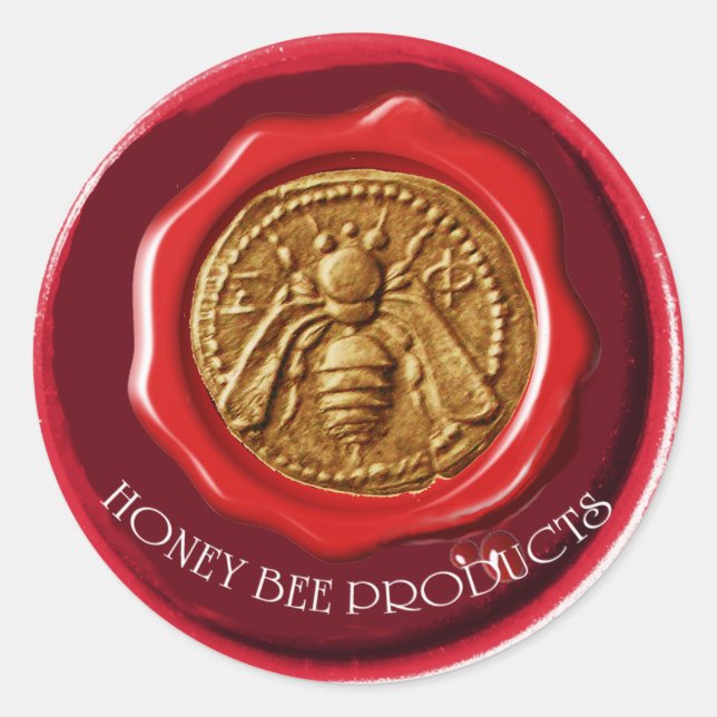 ROTES WASSERSIEGEL RUNDER AUFKLEBER (Vorderseite)