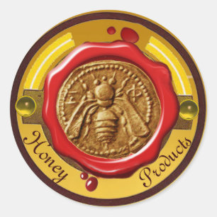ROTES WASSERSIEGEL RUNDER AUFKLEBER