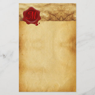 ROTES WAX SIEGEL PARCHMON BRIEFPAPIER