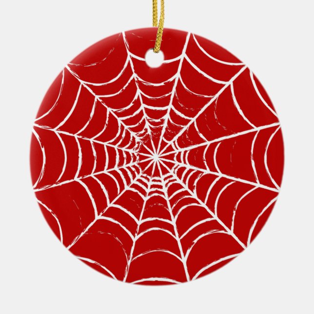Rotes Web Keramik Ornament (Vorne)