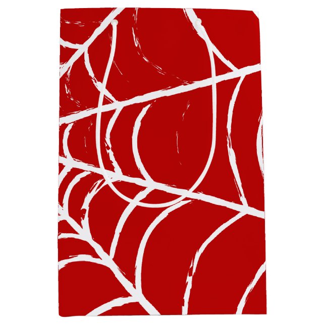 Rotes Web Mittlere Geschenktüte (Vorderseite)