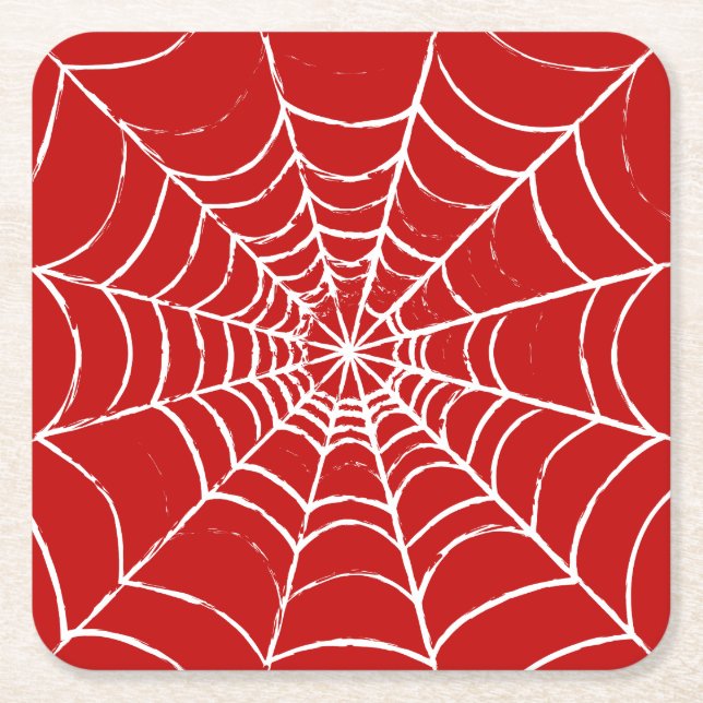 Rotes Web Rechteckiger Pappuntersetzer (Vorderseite)