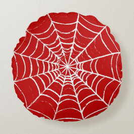 Rotes Web Rundes Kissen